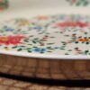 Round enamelware tray - custom serving art deco lacquered wedding Hand-painted gift made of steel-
