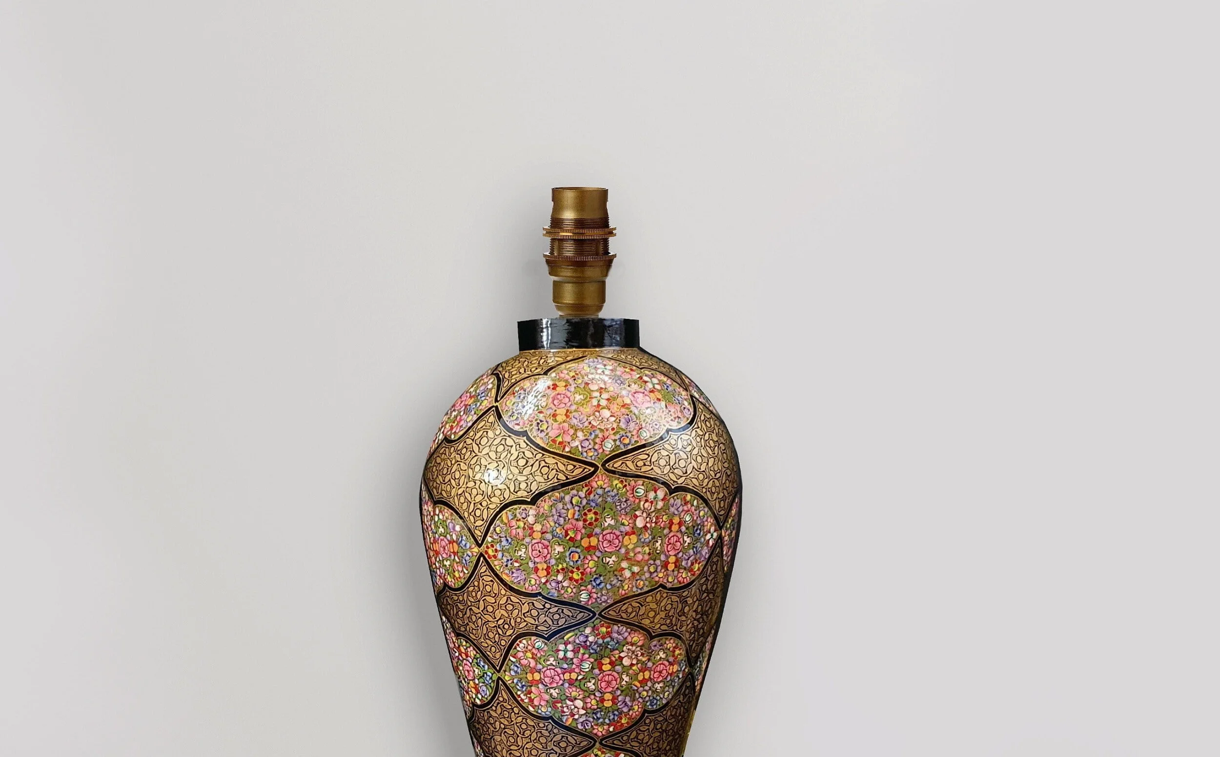 Table lamp base Vintage home decor art, Made in Kashmir from papier mache-