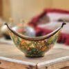 Vintage brass fruit bowl for kitchen decor, real gold artwork-