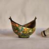 Vintage brass fruit bowl for kitchen decor, real gold artwork-