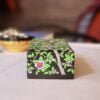 Wooden pencil pouch holder candy dnd dice box with painted lacquered daffodil delight-8 inches-