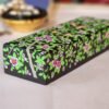 Wooden pencil pouch holder candy dnd dice box with painted lacquered daffodil delight-8 inches-