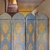 wall divider floral blue2 Floral Wooden Room Divider - Dual Art Themes, Floral Masterpieces-paper mache Kashmir