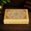 Personalized Bridesmaid gift box and Groomsmen Gifts: Handmade Paper Mache Box with Kashmir Carpet Art and Lacquered Finish