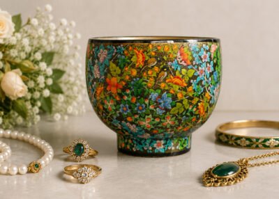 Handmade Fruit bowl | Brass and papier matcha bowl