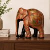 Minimalist interior with decorative elephant sculpture
