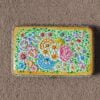 Clutch-Handcrafted in Kashmir-Paper Mache Clutch with Embossed Floral Lacquered Art-8 inch