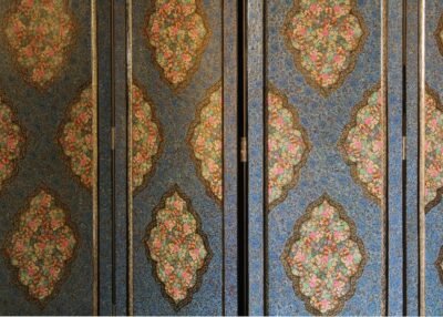 Floral Wooden Room Divider - Dual Art Themes, Floral Masterpieces-paper mache Kashmir