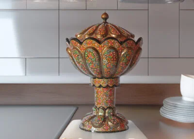 Rotating bowl -Kashmir paper Mache