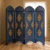 wall divider floral blue2 Floral Wooden Room Divider - Dual Art Themes, Floral Masterpieces-paper mache Kashmir
