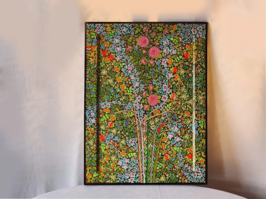 Intricate Paper Mache Patterns Wall Painting