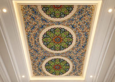 papier mache naqashi - karigari ceiling,Elaborate Persian ceiling medallion design
