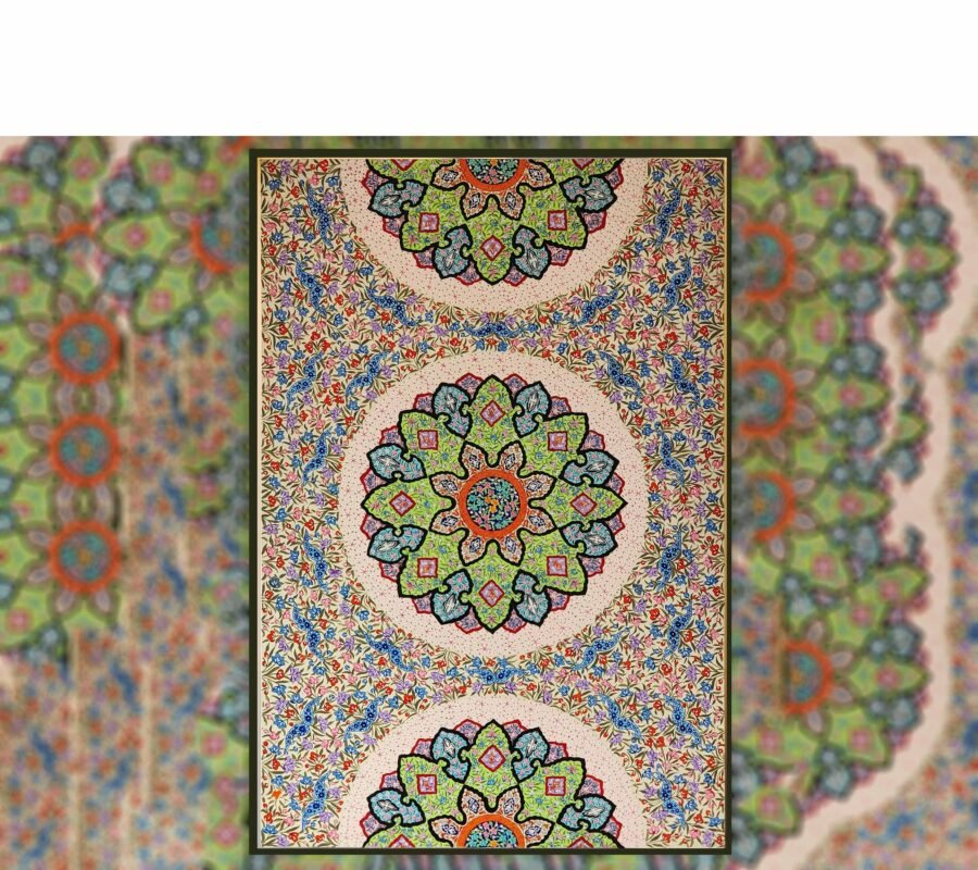 papier mache naqashi - karigari ceiling,Elaborate Persian ceiling medallion design