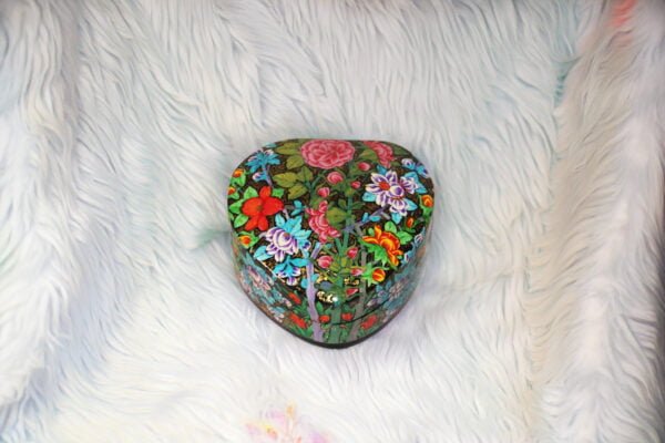 Real Gold Heart Box made of Paper Mache