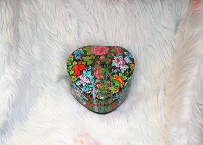 Real Gold Heart Box made of Paper Mache