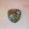 Real Gold Heart Box made of Paper Mache