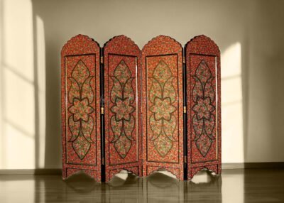 about kashmir expo arts Floral Wooden Room Divider - Dual Art Themes, Floral Masterpieces-paper mache Kashmir
