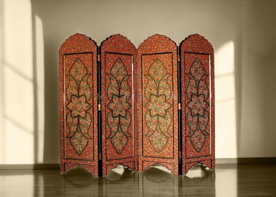 about kashmir expo arts Floral Wooden Room Divider - Dual Art Themes, Floral Masterpieces-paper mache Kashmir
