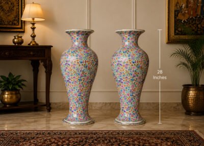 embossed flower vase