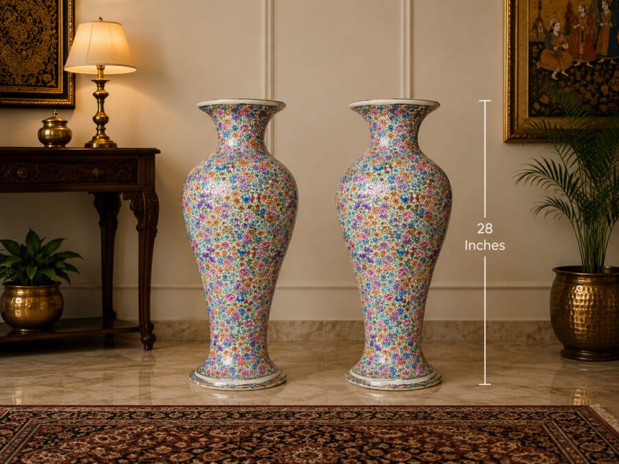 embossed flower vase