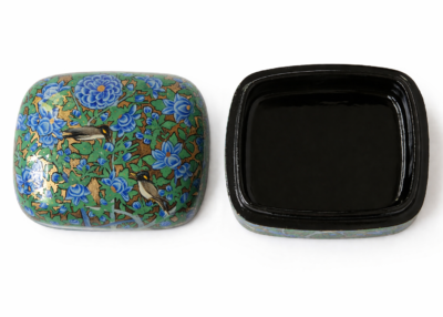 Handmade
Paper Mache Curvy Top Jewelry Box 4 Inch Floral