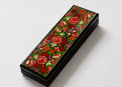 Decorative enamel box with floral design