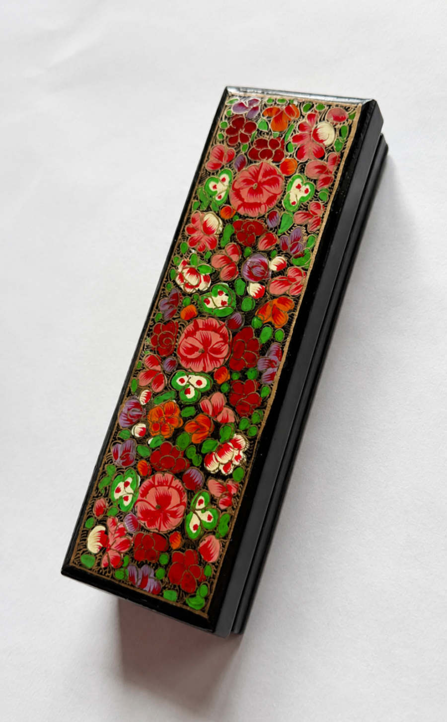 Decorative enamel box with floral design