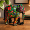 Handcrafted Floral Elephant Figurine