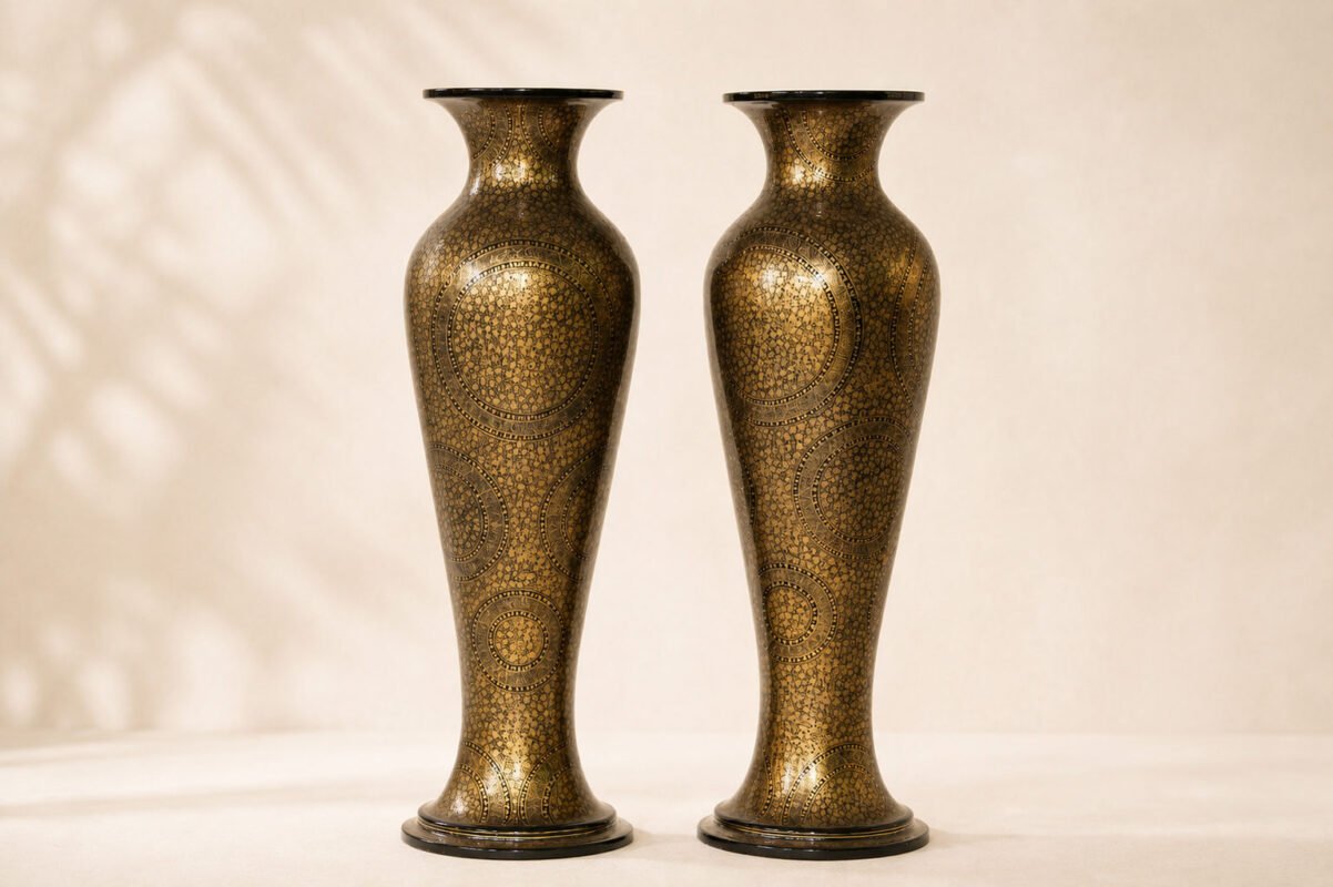 ornate gold finish vases
