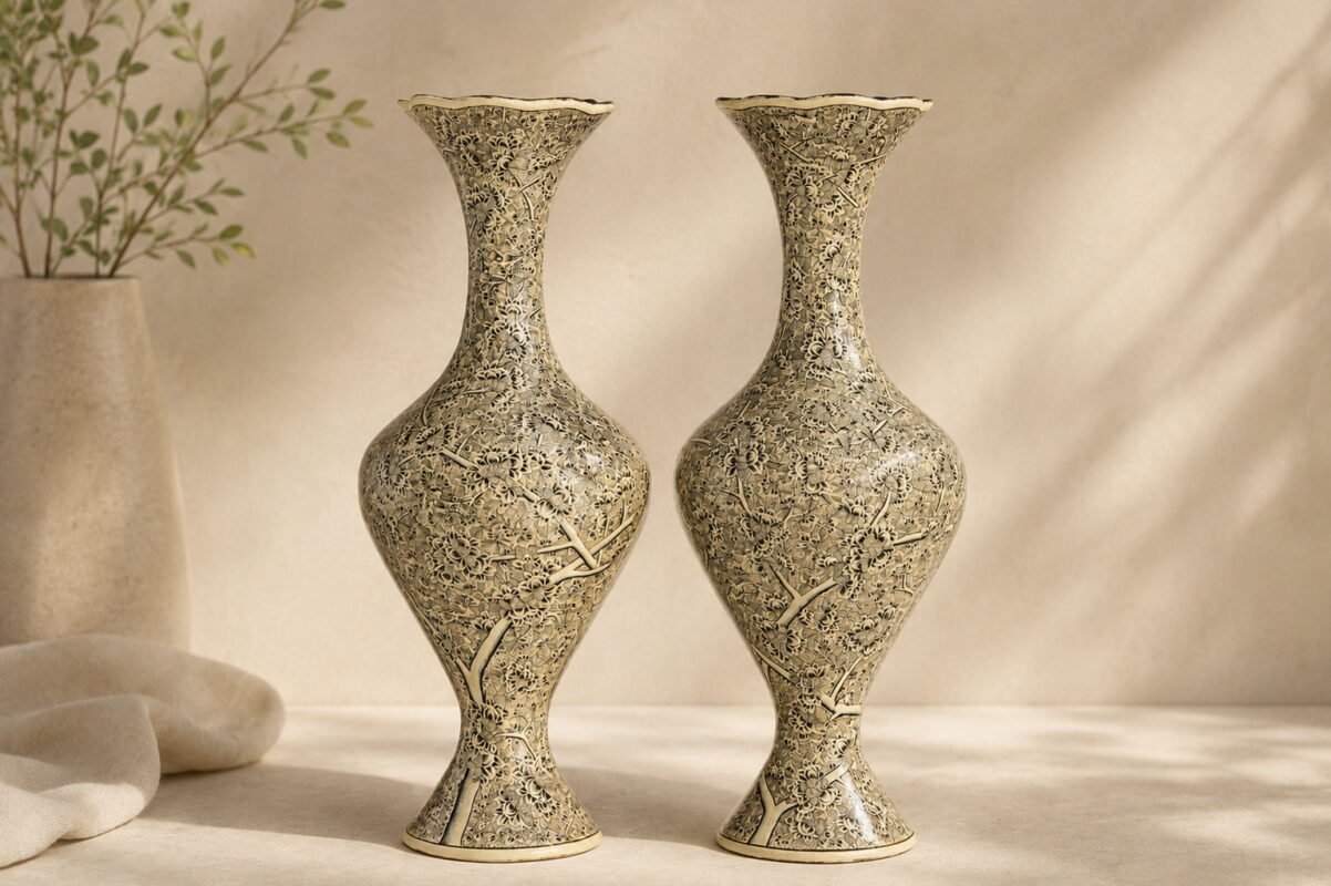 white vases