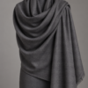 Men's charcoal pashmina lohi draped on a mannequin