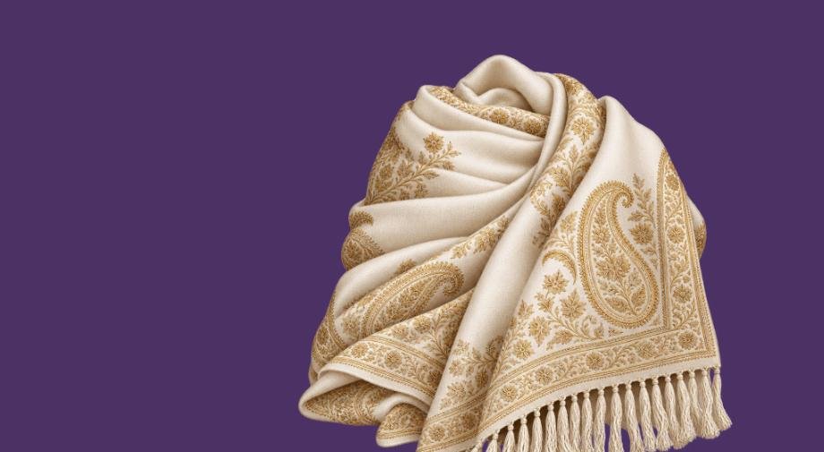 Folded pashmina shawl