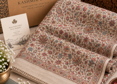 Full-field floral sozni embroidered shawl, 200x100cm