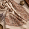 Sozni embroidered pashmina stole styled as a flat lay